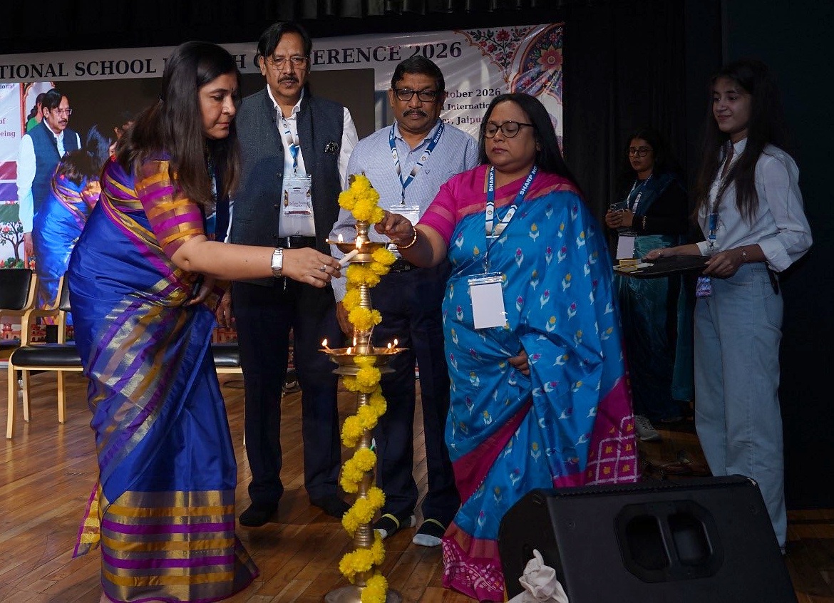 Ceremonial lamp lighting at the Third National School Health Conference 2026.