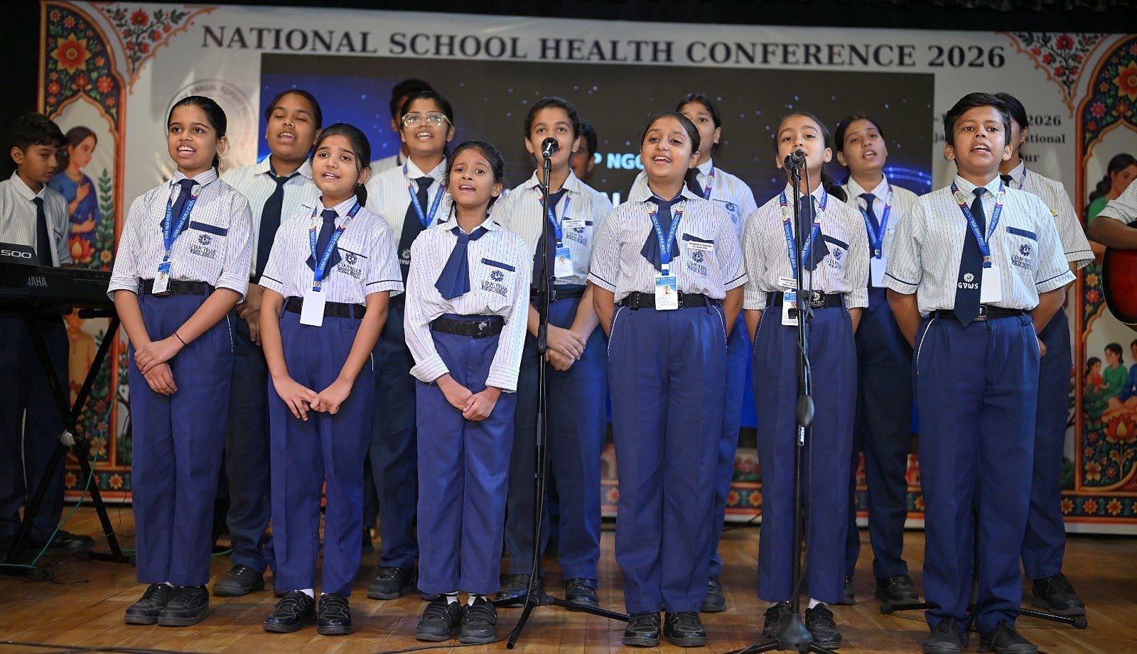 Students present a choir performance, celebrating creativity and wellbeing.